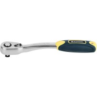 Трещотка для торцовых головок KRAFTOOL "PRO", Сr-V сталь, 72 зубца, изогнутая, 3/8" 27795-3/8_z02