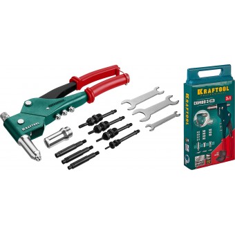 KRAFTOOL Combo3-M6 комбинированный заклепочник поворотный 0-360&deg; в кейсе 31178_z01