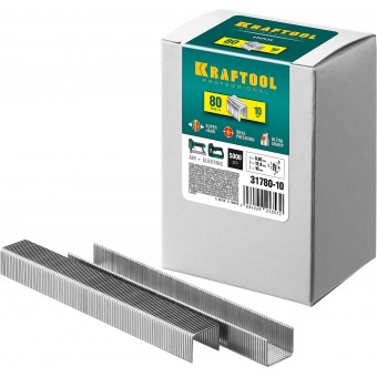 KRAFTOOL 10 мм скобы для степлера тип 80, 5000 шт 31780-10