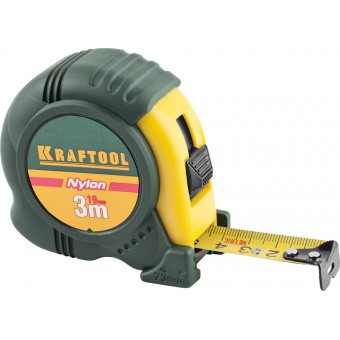 KRAFTOOL NYLON 3м / 19мм рулетка с ударостойким обрезиненным корпусом 34122-03-19_z01