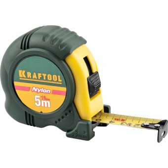 KRAFTOOL NYLON 5м / 19мм рулетка с ударостойким обрезиненным корпусом 34122-05-19_z01