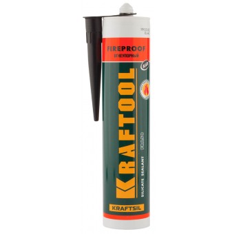 Герметик KRAFTOOL KRAFTFLEX FR150 силикатный огнеупорный "+1500 С", жаростойкий, черный, 300мл 41260-4